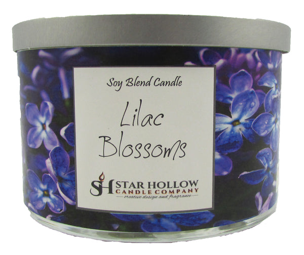 Large Silver Lid Jar Lilac Blossoms