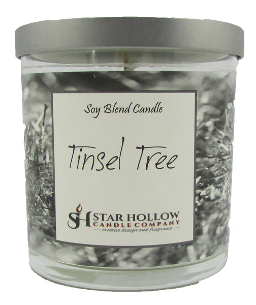 Small Silver Lid Jar Tinsel Tree
