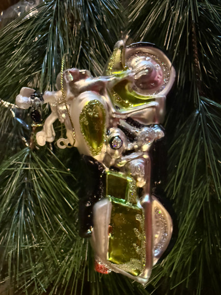 MOTORCYCLE GLASS ORNAMENT