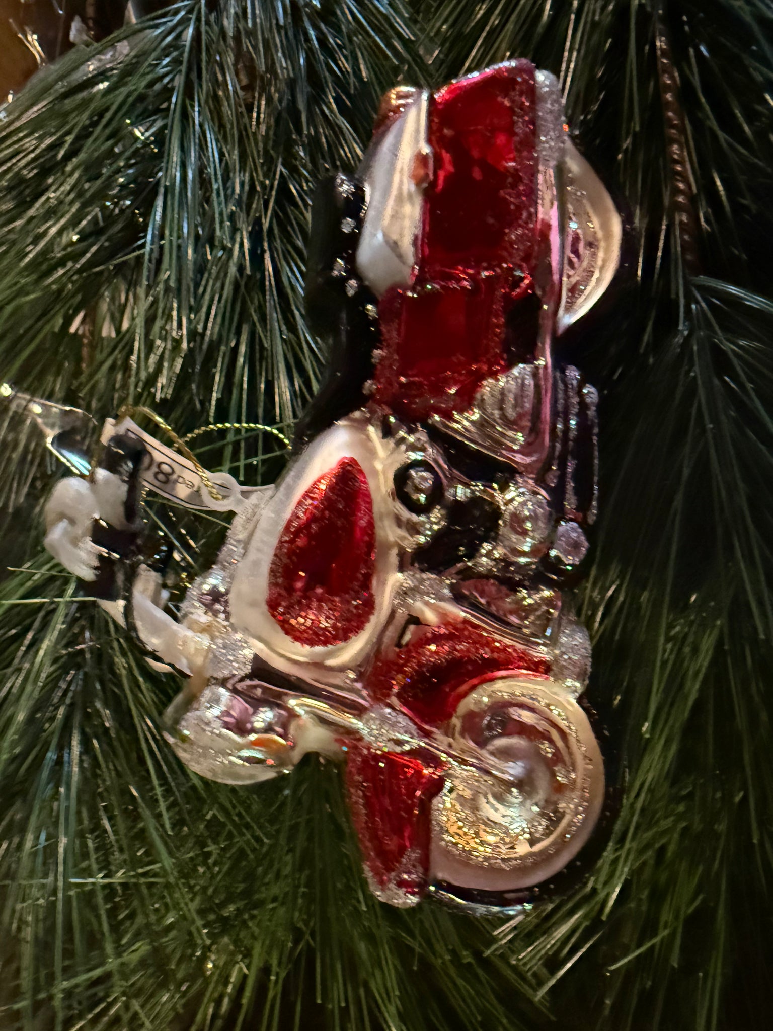 MOTORCYCLE GLASS ORNAMENT