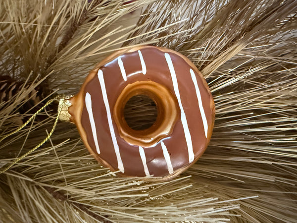 Donut Doughnut Glass Ornament