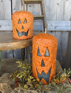 Jack O Lantern Pumpkin Pie Hand Dipped Cake Grubby Candle