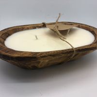 Handcrafted Wood Bread Bowl Candles