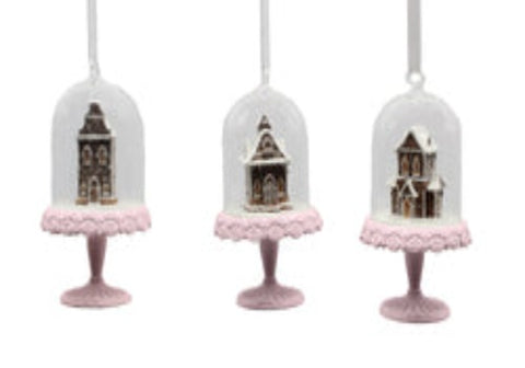 Gingerbread House Cloche  Ornament- COMING SOON
