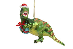 Dinosaur Stealing Gifts Ornament- COMING SOON