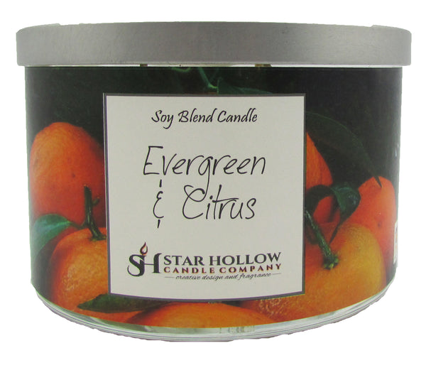 Large Silver Lid Jar Evergreen & Citrus