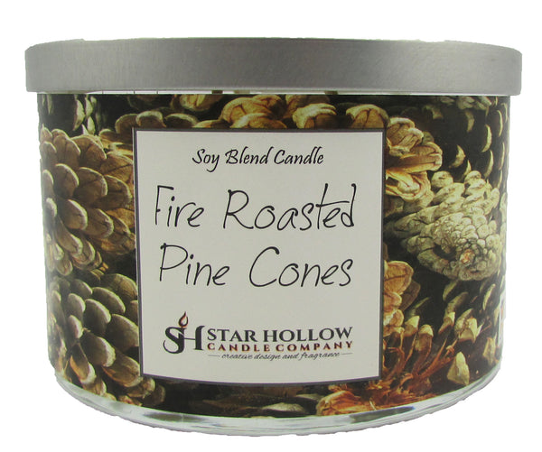 Large Silver Lid Jar Fire Roasted Pinecones