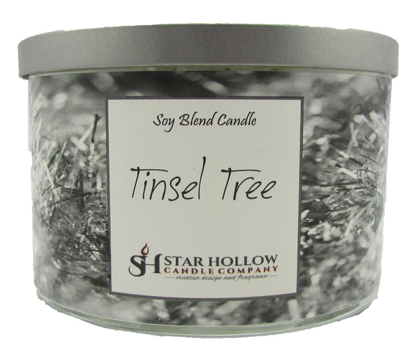 Large Silver Lid Jar Tinsel Tree