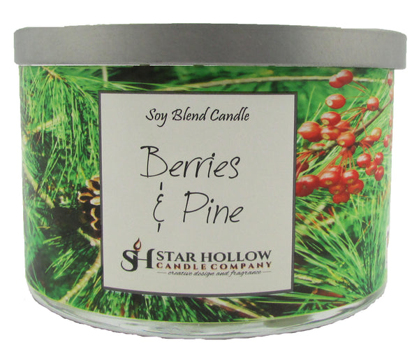 Large Silver Lid Jar Berries & Pine