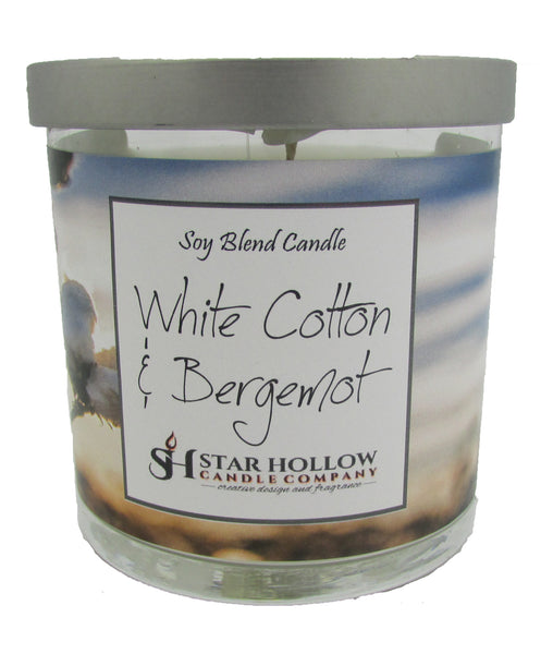 Small Silver Lid Jar White Cotton & Bergamot