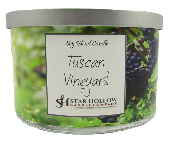 Large Silver Lid Jar Tuscan Vineyard